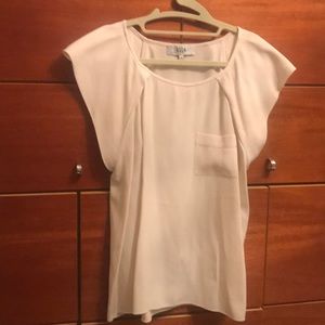 Cream silk Tibi top